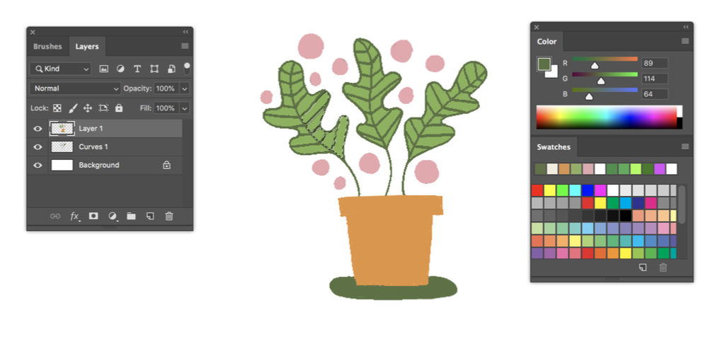 Turn a Sketch into Digital Art with This Complete Guide — Magic Wand Tool Fill Color Lines example