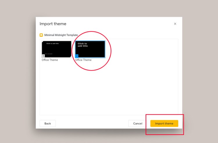 Importing Minimal Midnight Template