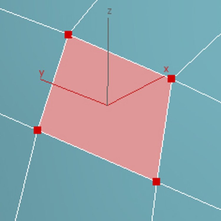 Showing an example of a quad polygon (4 sides)