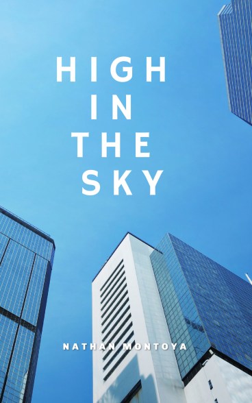Ebook cover with photo of skyscraper buildings with white text overlay