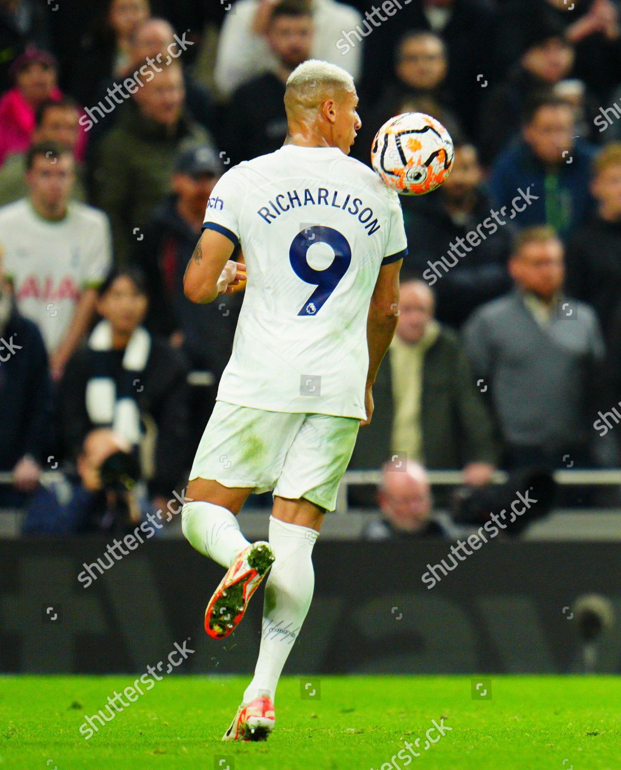 Richarlison Tottenham Hotspur Controls Ball His Editorial