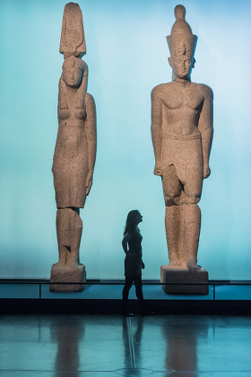 Giant Statues Ptolemaic King Queen Sunken Editorial Stock Photo