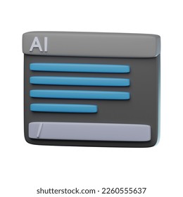 3d Ai Command Prompt Icon Illustration Stock Illustration 2260555637 ...