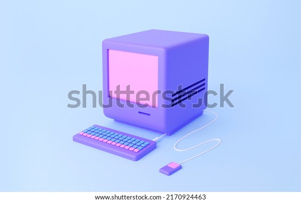 3d Computer 90s 3d Rendering Illustration 库存插图 2170924463 | Shutterstock
