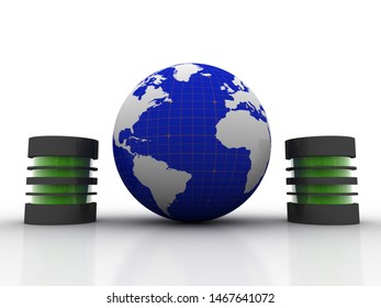 3d Illustration Computer Database Network Stock Illustration 1467641072 ...