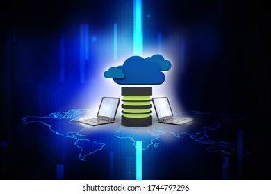 3d Rendering Technology Computer Database Network Stock Illustration ...