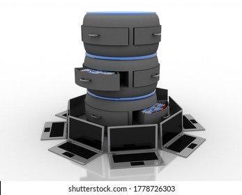 3d Rendering Technology Computer Database Network Stock Illustration ...