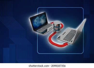 3d Rendering Technology Computer Database Network Stock Illustration ...