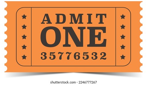 Admit one Ticket. Ticket template 스톡 일러스트