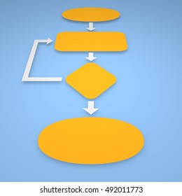 Algorithm Orange Blocks On Blue Background Stock Illustration 492011773 ...
