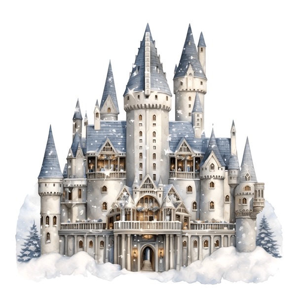 【Christmas Castle】アクリル画 F6 風景画 絵画 Christmas Castle】アクリル画 F6 風景画 絵画