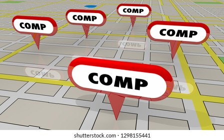 Comps Sold Houses Comparable Properties Map Pins 3d Illustration Stock Illustration