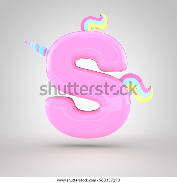Cute Unicorn Pink Letter S Uppercase Stock Illustration 588337190 ...