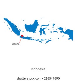 Detailed Vector Map Indonesia Capital City Stock Vector (Royalty Free ...