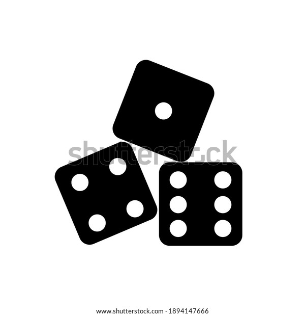 Dice Symbolc Sign Isolated On White Stock Illustration 1894147666