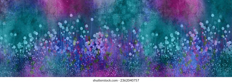 抽象的なクレヨン画 花のデザイン 抽象的な花水彩画春紫色の花藤の背景に抽象的なアートカラフルな