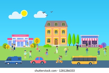 Environment City Community Way Life People Stock Illustration 1281286333 |  Shutterstock