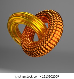 interlocking circles on background, 3d illustration Stock Illustration