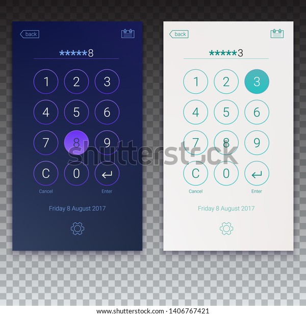 Passcode Interface Lock Screen Login Enter Stock Illustration ...