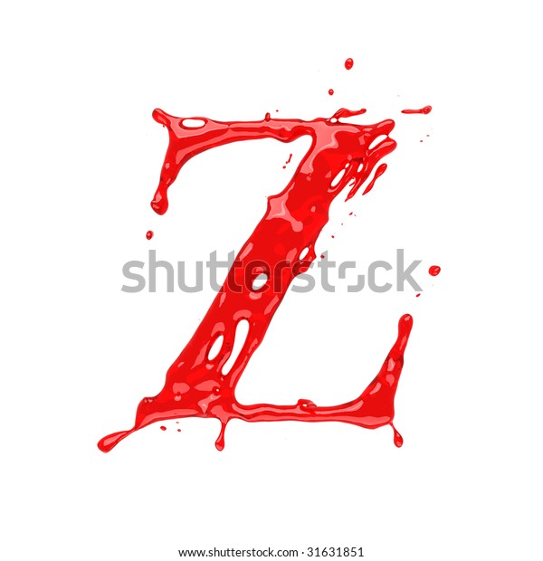 その他 Bloody Letter Red Blood Liquid Alphabet Letter Z Stock Illustration