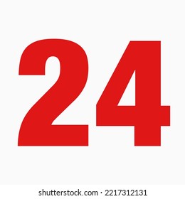 Red Glossy Number 24 Bold 3d Stock Illustration 1285859191 | Shutterstock