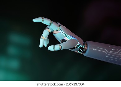 Robot Hand Finger Pointing Ai Technology Stock Illustration 2069137304 ...