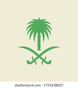 Saudi Arabian Palm tree logo, Saudi Arabian Cultural identity Stock-illustration