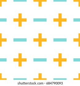 Vector Seamless Pattern Plus Minus Isolated Stock Vector (Royalty Free ...