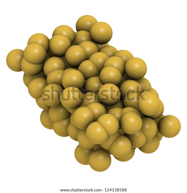 Sulfur Octasulfur S8 Crystal Structure Stock Illustration