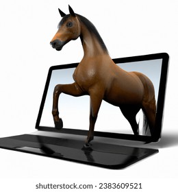 3d Horse On Computer AI-generated image 2383609521 | Shutterstock