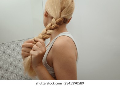 Blonde Tied Braids Long Hair