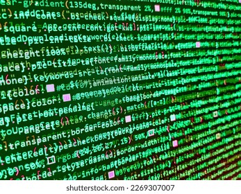 Coding Script Text On Screen Green Stock Photo 2269307007 | Shutterstock