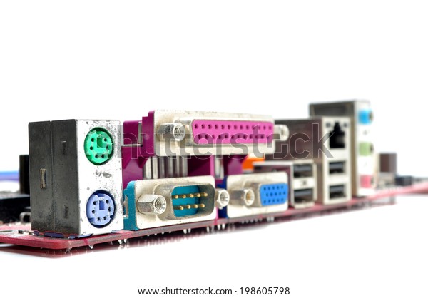 Connector Computer Motherboard Back Side Computer Stock Photo 198605798 ...