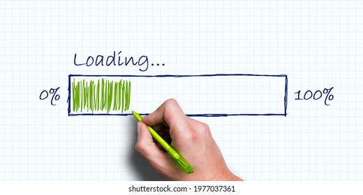 Hand Drawing Loading Bar Text Loading Stock Photo 1977037361 | Shutterstock