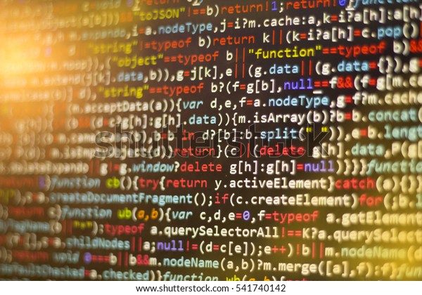Inificated Javascript Code Computer Programming Source Stock Photo ...