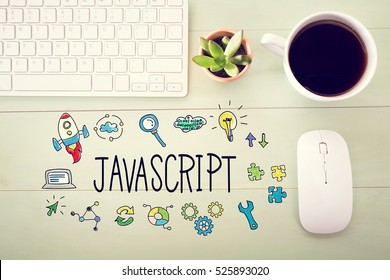Javascript Concept Workstation On Light Green Stock Photo 525893020 ...