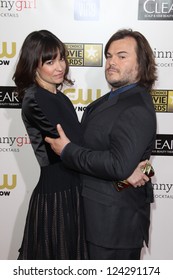 LOS ANGELES - JAN 9:  Jack Black, Tanya Haden arrives at the 18th Annual Critics' Choice Movie Awards at Barker Hangar on January 9, 2013 in Santa Monica, CA Editorial Stock Photo