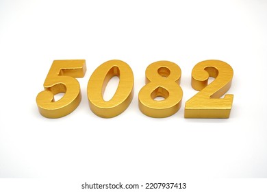 Number 5082 Made Goldpainted Teak 1 Stock Photo 2207937413 | Shutterstock