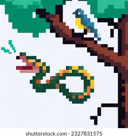 「Pixel Art Vector-style Image Python Tree」のAI生成画像、2327831575 | Shutterstock