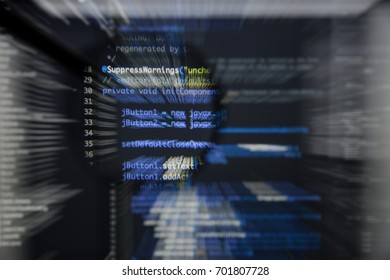 Real Java Code Developing Screen Programing Stock Photo 701807728 ...
