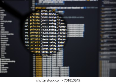 Real Java Code Developing Screen Programing Stock Photo 701813245 ...