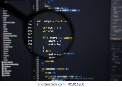 Real Java Script Code Developing Screen Stock Photo 701811280 ...