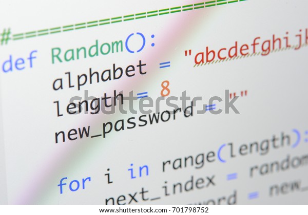 Real Python Code Developing Screen Programing Stock Photo 701798752 ...