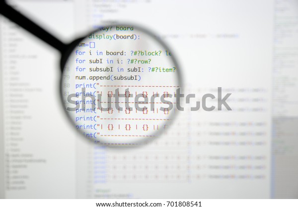 Real Python Code Developing Screen Programing Stock Photo 701808541 ...