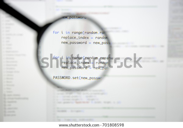 Real Python Code Developing Screen Programing Stock Photo 701808598 ...