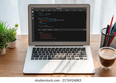 Concept Computer Programming Developing Software Laptop Stock Vector ...