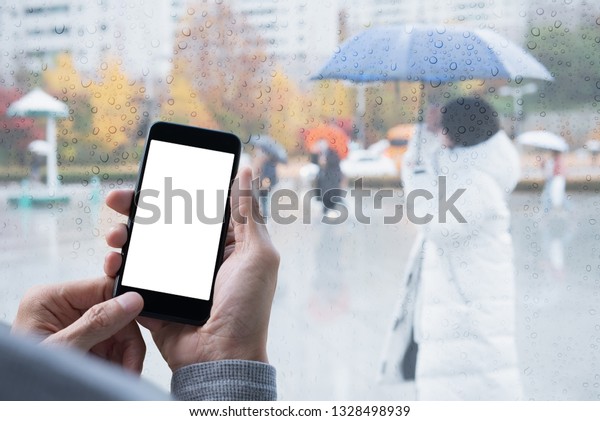 Weather Forecast Mobile App Mockup Image Stock Photo 1328498939 ...