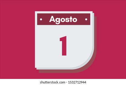 1 De Agosto Dia Del Mes Stock Vector (Royalty Free) 1532712944