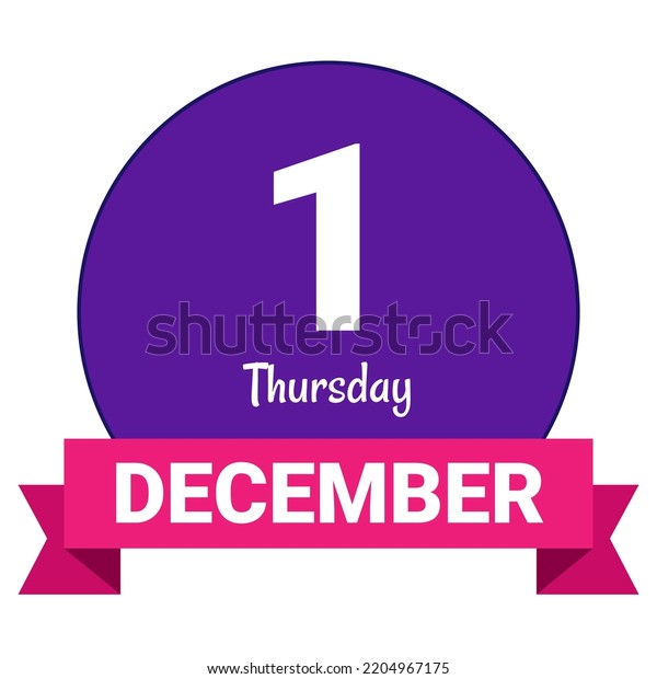 1 December Thursday Date Template Useful Stock Vector (Royalty Free)  2204967175 | Shutterstock