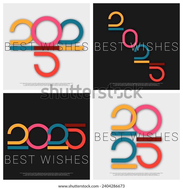 2025 Happy New Year Best Wishes Stock Vector (Royalty Free) 2404286673